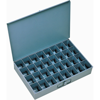 Compartment Scoop Boxes, Steel, 32 Slots, 18" W x 12" D x 3" H, Grey SPOC Demo