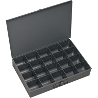 Compartment Scoop Boxes, Steel, 20 Slots, 13-3/8" W x 9-1/4" D x 2" H, Grey SPOC Demo