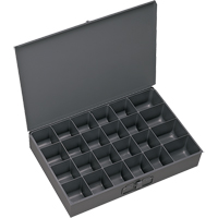 Compartment Scoop Boxes, Steel, 24 Slots, 13-3/8" W x 9-1/4" D x 2" H, Grey SPOC Demo