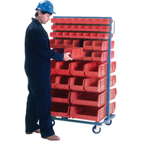 Double-Sided Mobile Bin Rack, Double-sided, 96 bins, 36" W x 24" D x 63" H SPOC Demo
