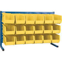 Louvered Rack with Bins, 18 Bins, 36" W x 8-1/4" D x 22" H SPOC Demo