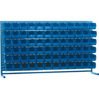 Louvered Rack with Bins, 72 Bins, 72" W x 15" D x 40" H SPOC Demo