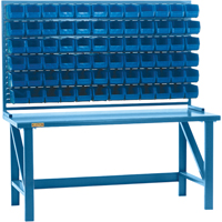 Louvered Rack with Bins, 36 Bins, 72" W x 15" D x 40" H SPOC Demo