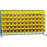 Louvered Rack with Bins, 72 Bins, 72" W x 15" D x 40" H SPOC Demo