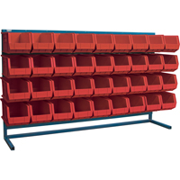 Louvered Rack with Bins, 36 Bins, 72" W x 15" D x 40" H SPOC Demo