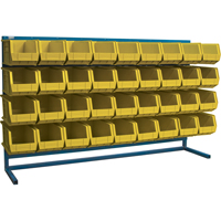 Louvered Rack with Bins, 36 Bins, 72" W x 15" D x 40" H SPOC Demo