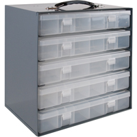 Compartment Box Cabinets, Steel, 5 Slots, 11-1/4" W x 6-3/4" D x 10-3/4" H, Grey SPOC Demo
