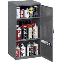 Utility Cabinet, Steel, 2 Shelves, 32-3/4" H x 19-7/8" W x 14-1/4" D, Grey SPOC Demo