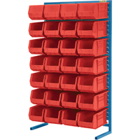 Single-Sided Stationary Bin Rack, 36" W x 12" D x 61" H, 28 Bins SPOC Demo