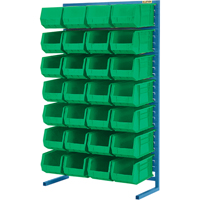 Single-Sided Stationary Bin Rack, 36" W x 12" D x 61" H, 28 Bins SPOC Demo