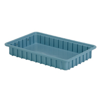 Contenants Divider Box, Poly&eacute;thyl&egrave;ne, 16,5" la x 10,9" p x 2,5" h, Bleu p&acirc;le SPOC Demo