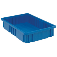 Contenants Divider Box, Plastique, 16,5" la x 10,9" p x 3,5" h, Bleu SPOC Demo