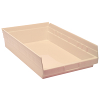 Economy Shelf Bin, 11-1/8" W x 4" H x 17-7/8" D, Ivory SPOC Demo