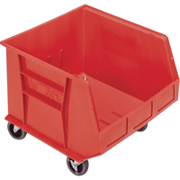 Mobile Bin, 14" H x 16-1/2" W x 18" D, 75 lbs. Capacity, Red SPOC Demo