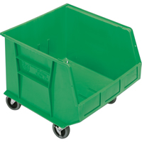 Mobile Bin, 14" H x 16-1/2" W x 18" D, 75 lbs. Capacity, Green SPOC Demo