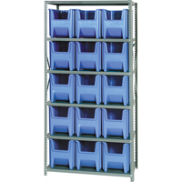 &eacute;l&eacute;ment de rayonnage avec bacs empilables, Acier, Sans boulons, Capacit&eacute; 800 lb, 36" la x 75" h x 18" p SPOC Demo