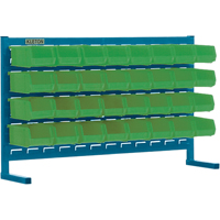 Louvered Rack with Bins, 32 Bins, 36" W x 8-1/4" D x 22" H SPOC Demo