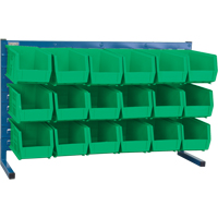 Louvered Rack with Bins, 18 Bins, 36" W x 8-1/4" D x 22" H SPOC Demo
