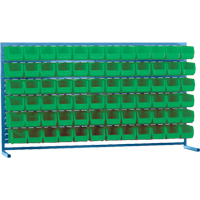 Louvered Rack with Bins, 72 Bins, 72" W x 15" D x 40" H SPOC Demo