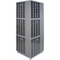 Heavy-Duty Industrial Carousel Drawer Cabinet, Steel, 480 Drawers, 27" W x 27" D x 80" H, Grey SPOC Demo