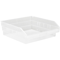 Bacs de rangement pour tablettes, 11-1/8" la x 4" H x 11-5/8" p, Transparent, Capacit&eacute; 30 lb SPOC Demo