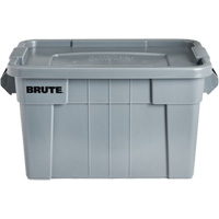 Bac de stockage Brute avec couvercle, 27,88” p x 17,38” la x 15,13” h, Capacit&eacute; 160 lb, Gris SPOC Demo