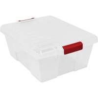 Contenant avec loquets en plastique,  la x 21" p x 7,75" h, Transparent SPOC Demo
