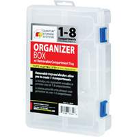 Boîte &agrave; compartiments en plastique, 6,25" la x 9,25" p x 2,2" h, 8 compartiments SPOC Demo
