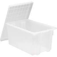 Heavy-Duty Stack & Nest Tote, 15" x 19.5" x 29.5", Clear SPOC Demo