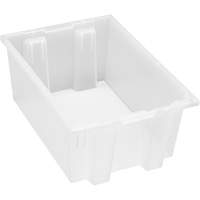 Heavy-Duty Stack & Nest Tote, 8" x 13.5" x 19.5", Clear SPOC Demo