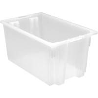 Heavy-Duty Stack & Nest Tote, 12" x 19.5" x 23.5", Clear SPOC Demo