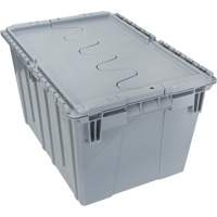 Flip Top Plastic Distribution Container, 21.65" x 15.5" x 12.5", Grey SPOC Demo