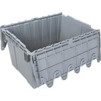 Flip Top Plastic Distribution Container, 21.65" x 15.5" x 12.5", Grey SPOC Demo
