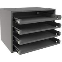 Small Bearing Rack, Steel, 4 Slots, 15-9/16" W x 11-7/8" D x 11-5/16" H, Grey SPOC Demo
