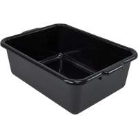 Bac d'entreposage tout usage &agrave; fond plat, 7" ha x 15" p x 21" lo, Plastique, Noir SPOC Demo
