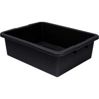 Bac d'entreposage tout usage &agrave; fond rainur&eacute;, 7" ha x 17" p x 22" lo, Plastique, Noir SPOC Demo