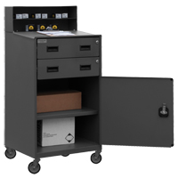 Shop Desk, 23" W x 20" D x 51" H, Grey SPOC Demo