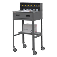 Shop Desk, 23" W x 20" D x 47-3/4" H, Grey SPOC Demo