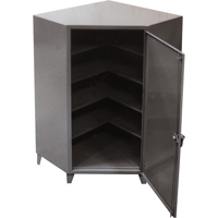 Armoires de coin, Acier, 4 Tablettes, 72" h x 48" la x 24" P, Gris SPOC Demo