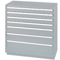Armoires de rangement avec tiroirs, 7 tiroirs, 40-1/4" la x 22-1/2" p x 41-3/4" h, Gris SPOC Demo