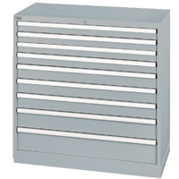 Armoires de rangement avec tiroirs, 9 tiroirs, 40-1/4" la x 22-1/2" p x 41-3/4" h, Gris SPOC Demo