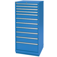 Armoires de rangement avec tiroirs, 11 tiroirs, 28-1/4" la x 28-1/2" p x 59-1/2" h, Bleu brillant SPOC Demo