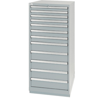 Armoires de rangement avec tiroirs, 12 tiroirs, 28-1/4" la x 28-1/2" p x 59-1/2" h, Gris SPOC Demo