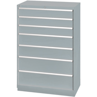 Armoires de rangement avec tiroirs, 7 tiroirs, 40-1/4" la x 22-1/2" p x 59-1/2" h, Gris SPOC Demo