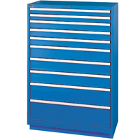 Armoires de rangement avec tiroirs, 10 tiroirs, 40-1/4" la x 22-1/2" p x 59-1/2" h, Bleu brillant SPOC Demo