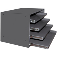 Compartment Box Cabinets, Steel, 4 Slots, 20" W x 15-3/4" D x 15" H, Grey SPOC Demo