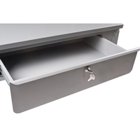 Wall-Mounted Shop Desk, 34-1/2" W x 28" D x 31" H, Grey SPOC Demo