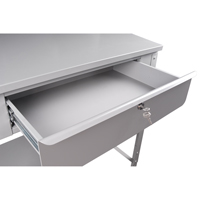Open Floor Style Shop Desk, 34-1/2" W x 30" D x 53" H, Grey SPOC Demo
