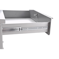 Cabinet Style Shop Desk, 34-1/2" W x 30" D x 53" H, Grey SPOC Demo