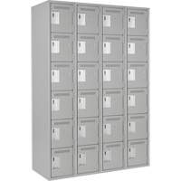 Petits casiers Clean Line, 6 niveaux, Bloc de 4, 48" x 18" x 72", Acier, Gris, Rivet (assembl&eacute;) SPOC Demo